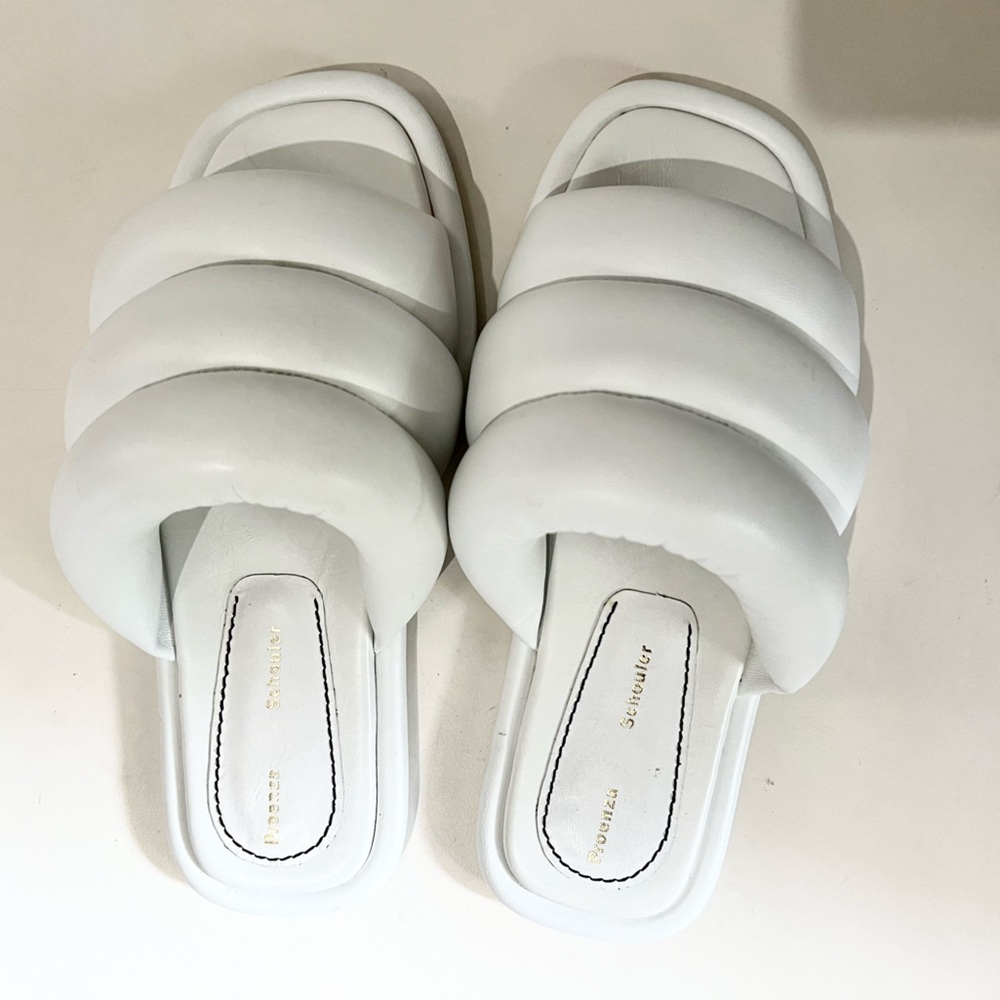 Proenza Schouler NWT Leather slip on sandals  Made in Italy EU 36 US 6 white